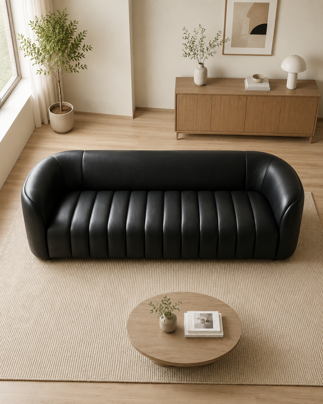 Livia Faux Leather Sofa