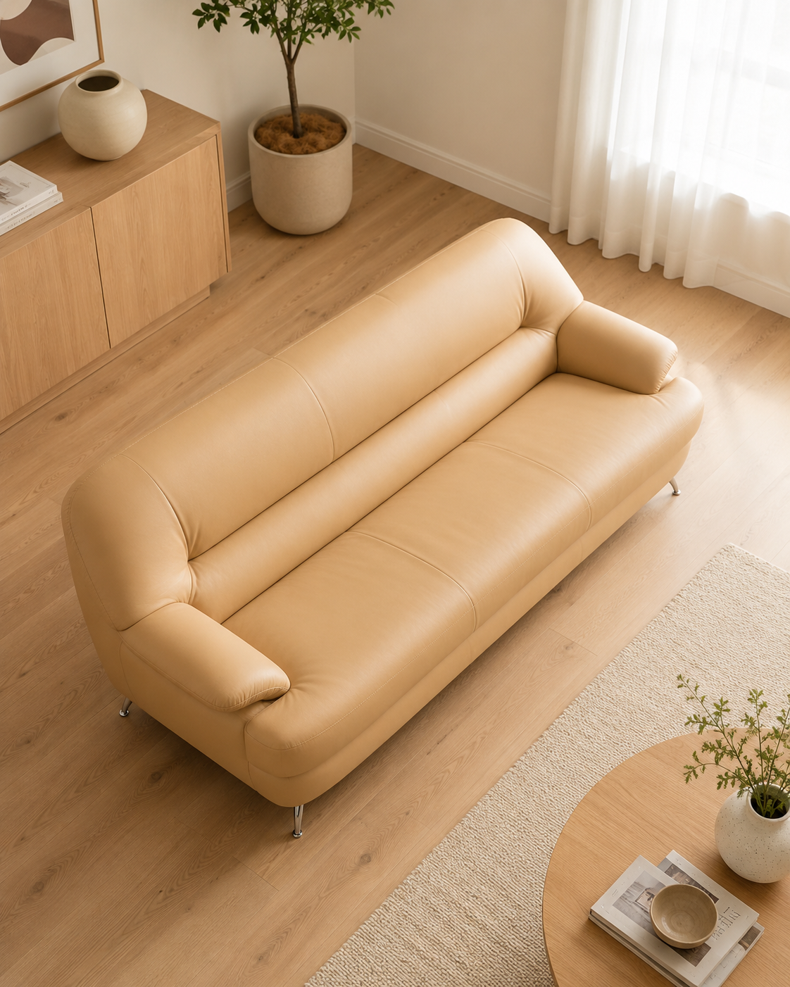 Belford Faux Leather Sofa