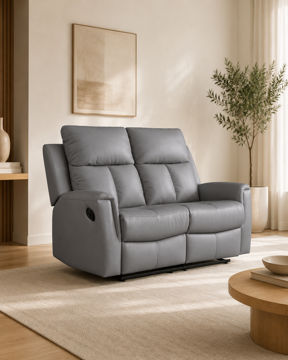 Hampton Half Leather Recliner Sofa