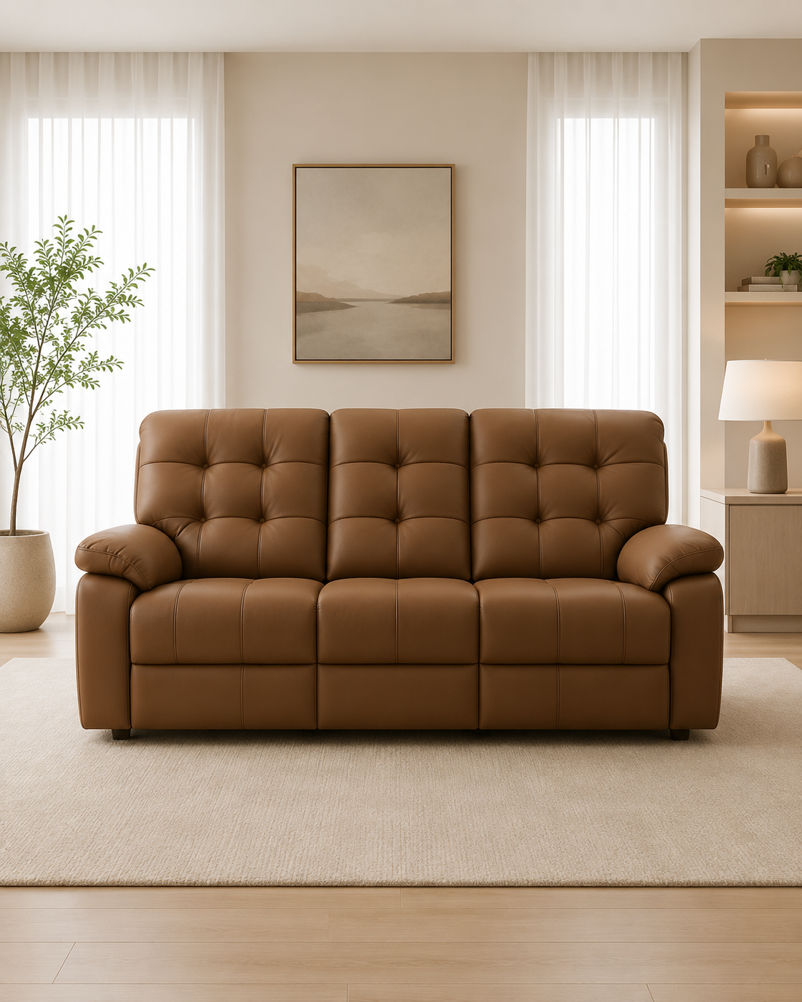 Camden Genuine Leather Recliner Sofa