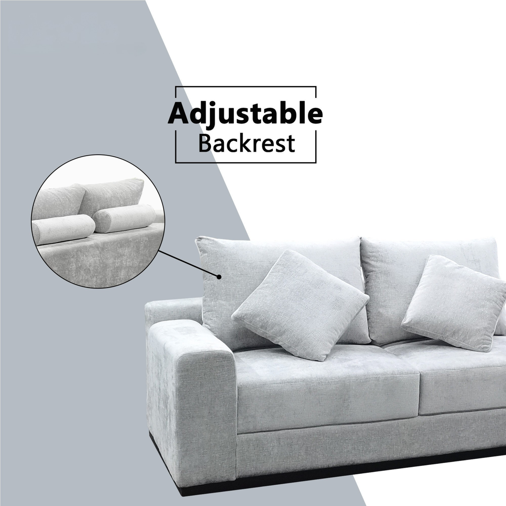 Yarven Fabric Adjustable Backrest L-Shaped Sofa (Sectional) by Esteller (Pet Friendly & Easy Clean)