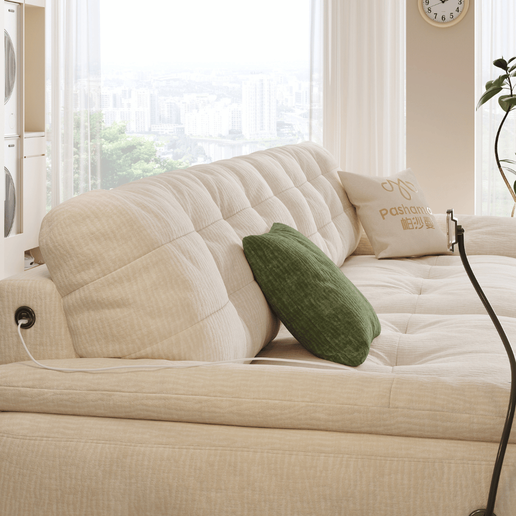 Mochi Chenille Fabric Sofa by Esteller (Water Repellent, USB Charger)