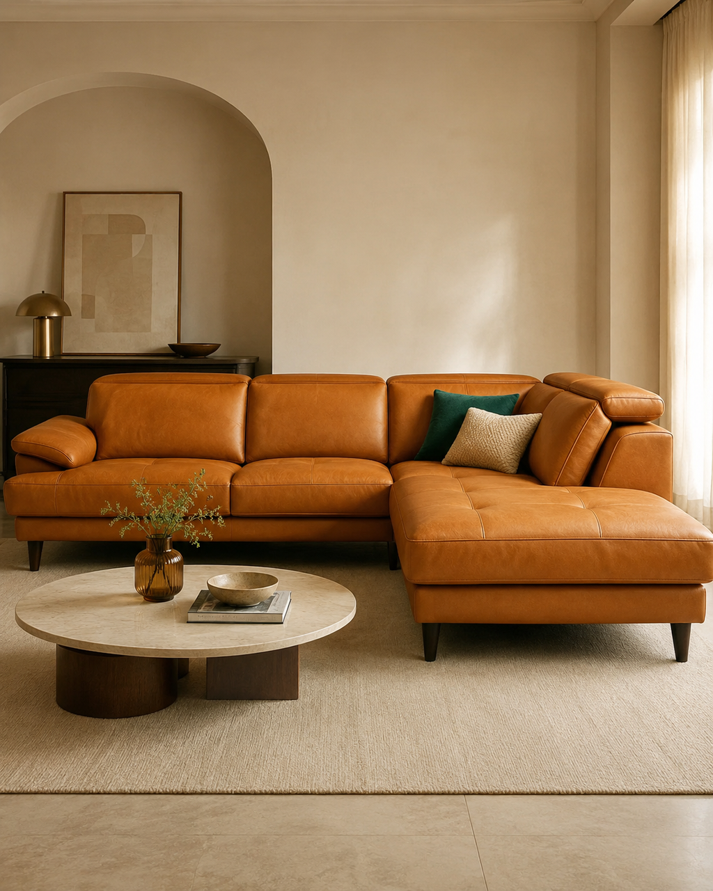 Loxley Genuine Leather Sectional Sofa
