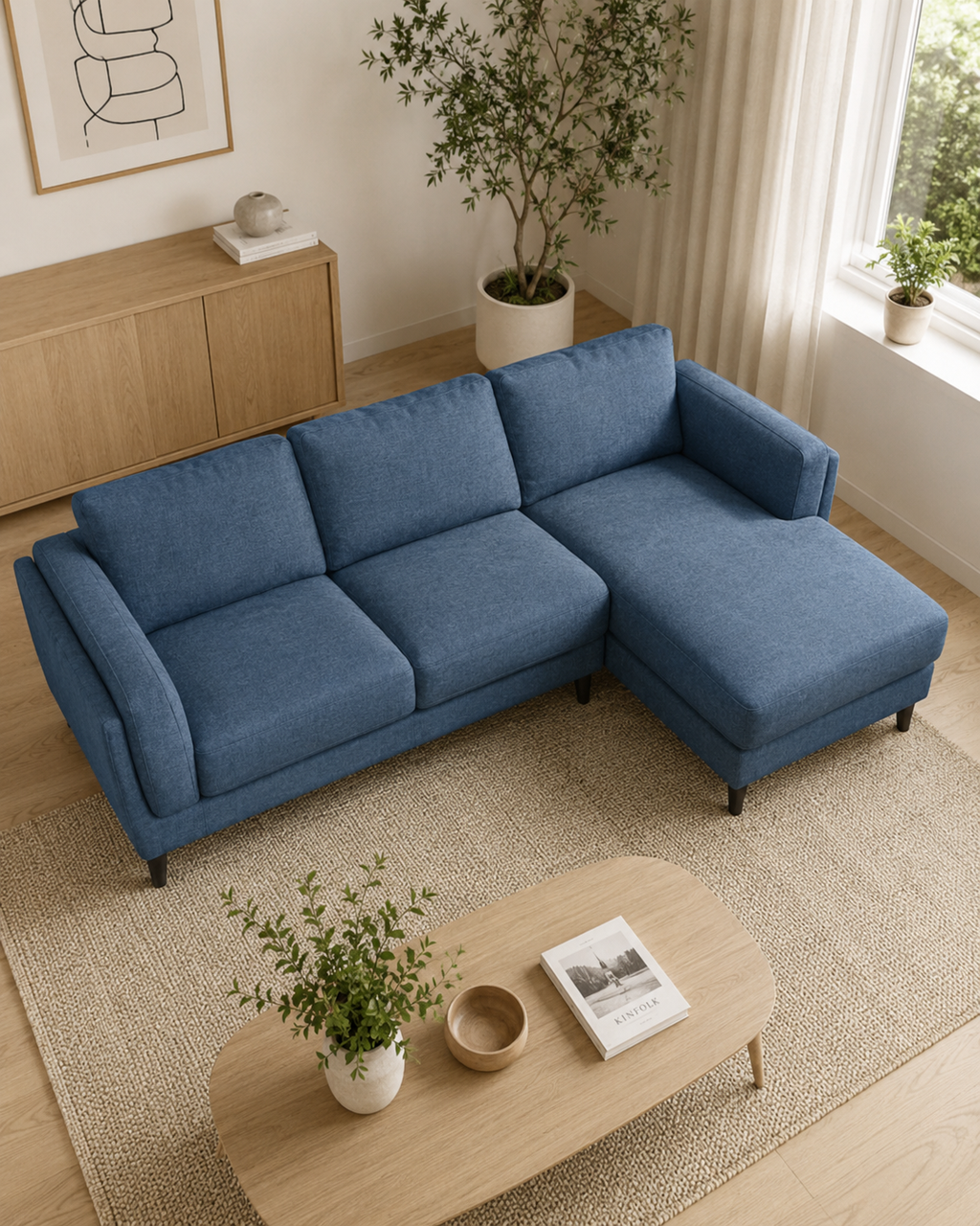 Carlton Fabric Chaise Sofa