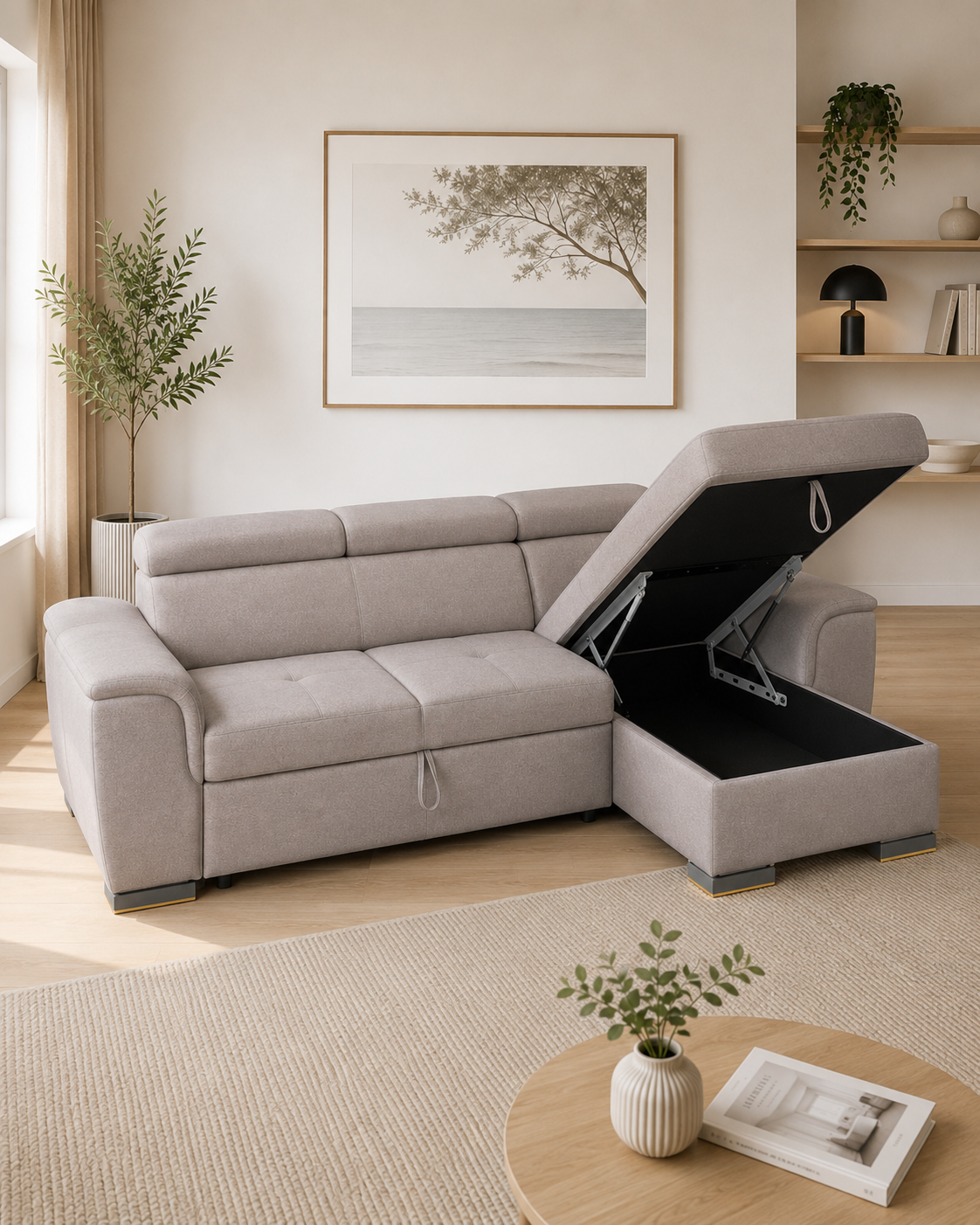 Kintara Fabric Storage Sofa Bed