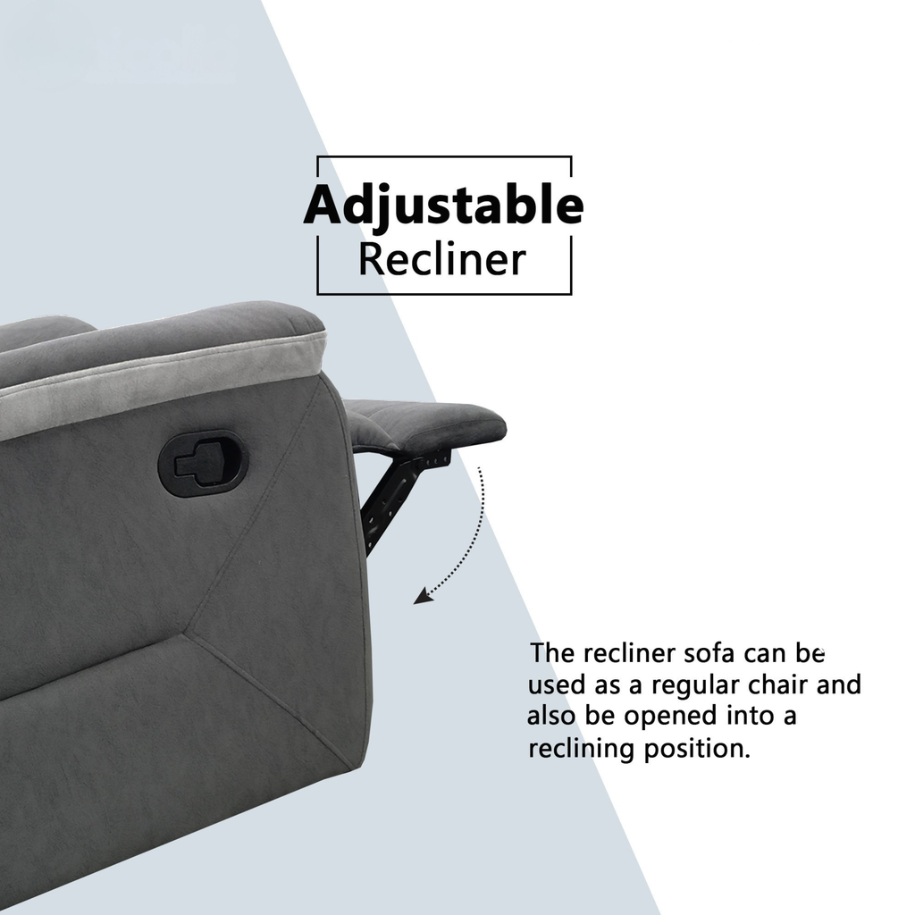 Elyra Fabric Recliner Sofa by Esteller (Pet Friendly & Easy Clean)