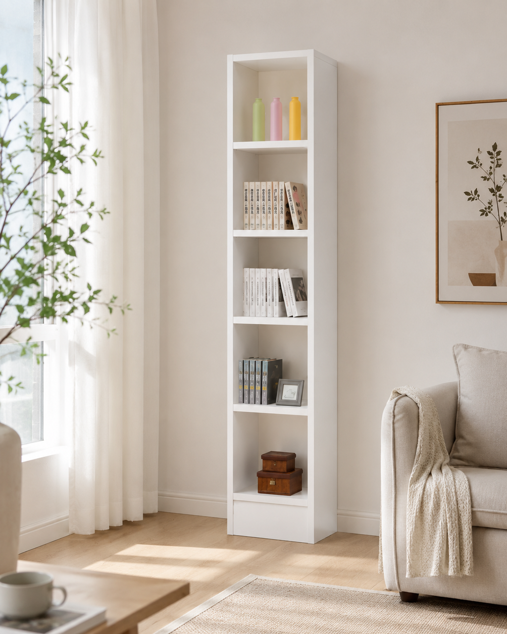 Alba White Open Bookshelf