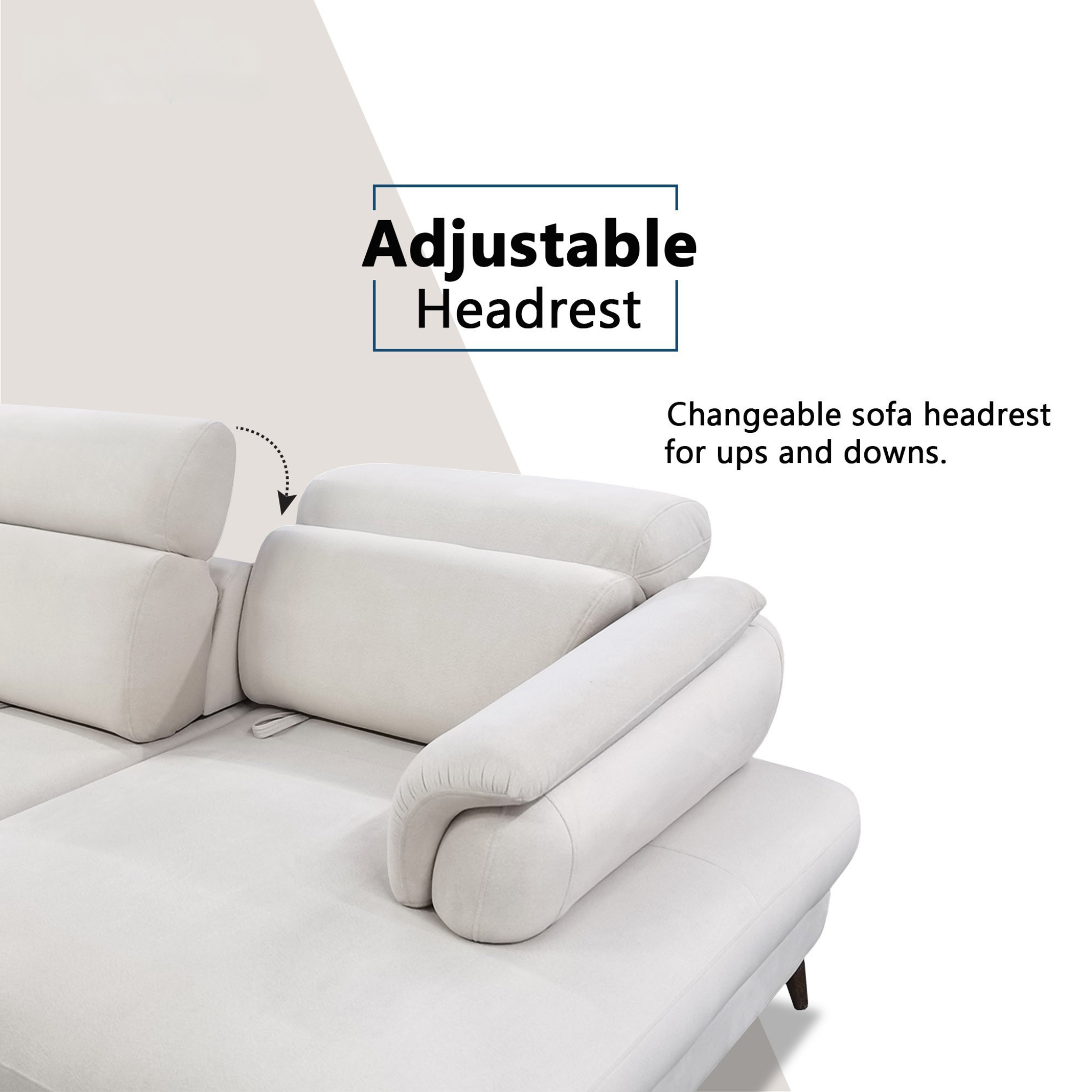 Lymor Fabric Adjustable Backrest & Headrest Sofa by Esteller (Pet Friendly & Easy Clean)