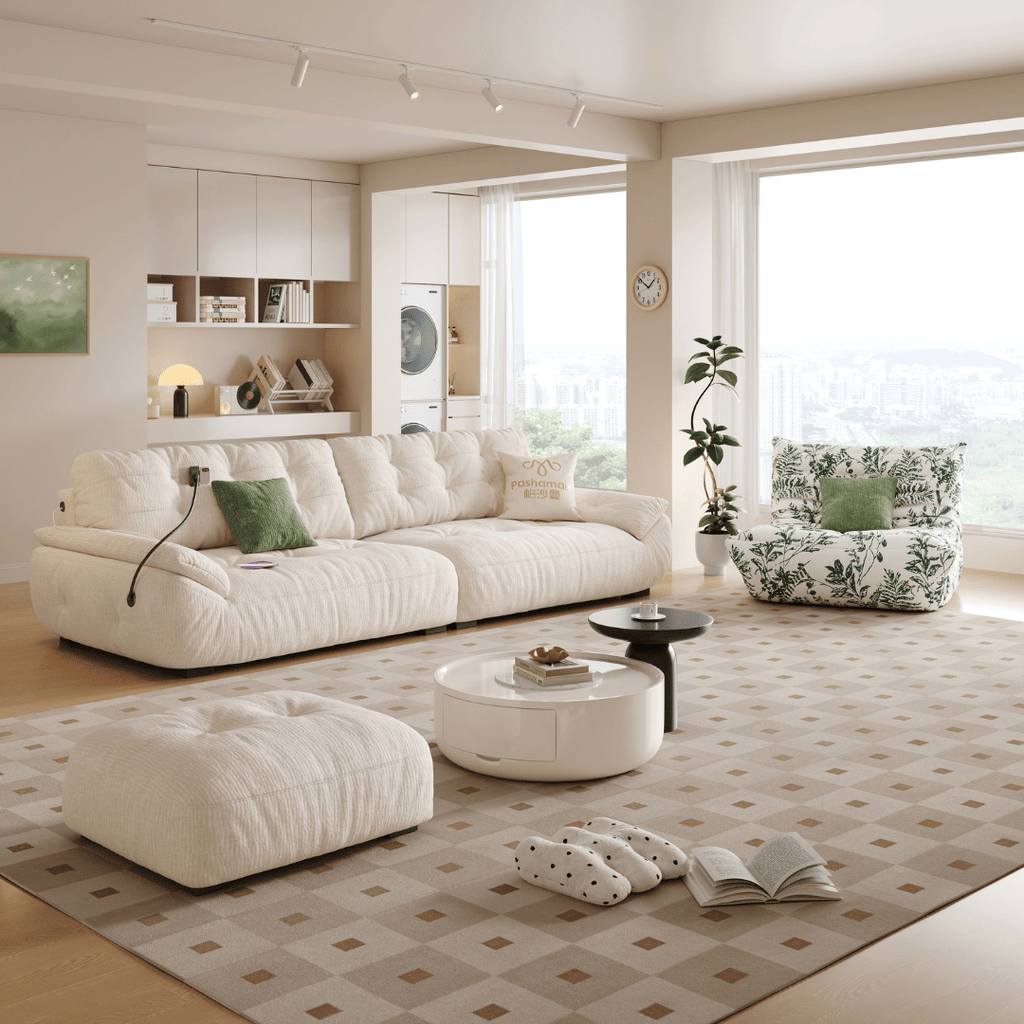 Mochi Chenille Fabric Sofa by Esteller (Water Repellent, USB Charger)