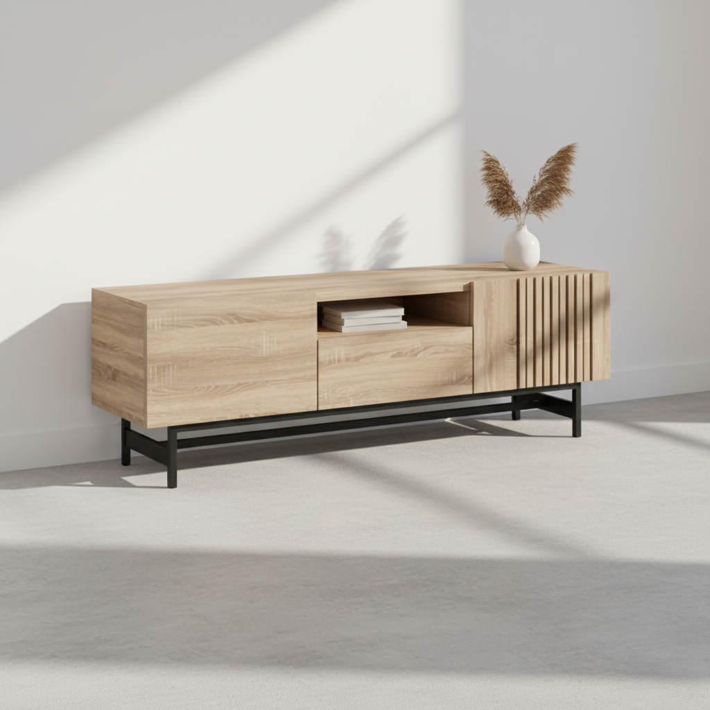 Marchel Wooden TV Console with Metal Legs 160 cm
