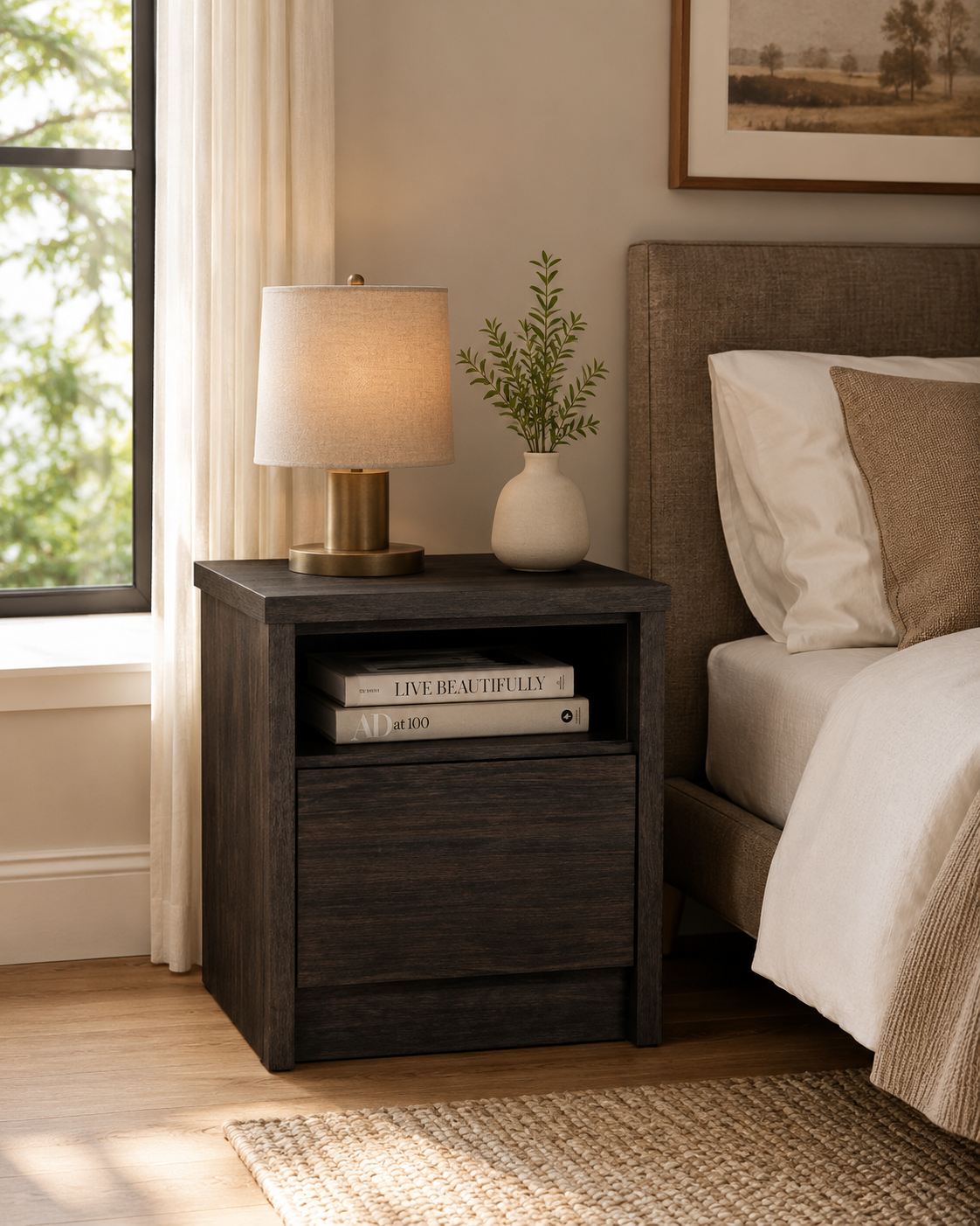 Soren Walnut Bedside Table