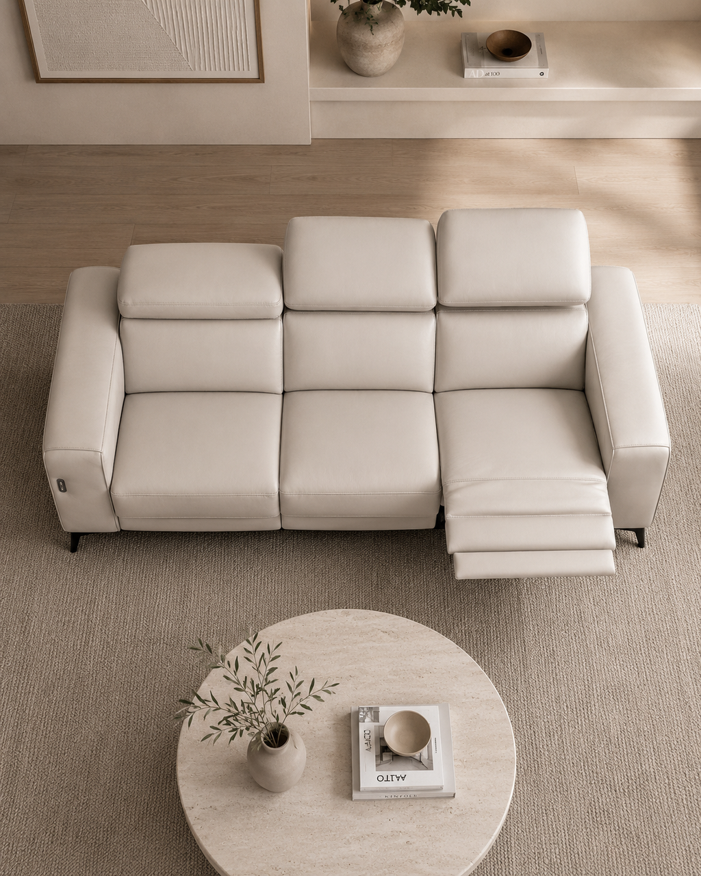 Marlborough Genuine Leather Recliner Sofa