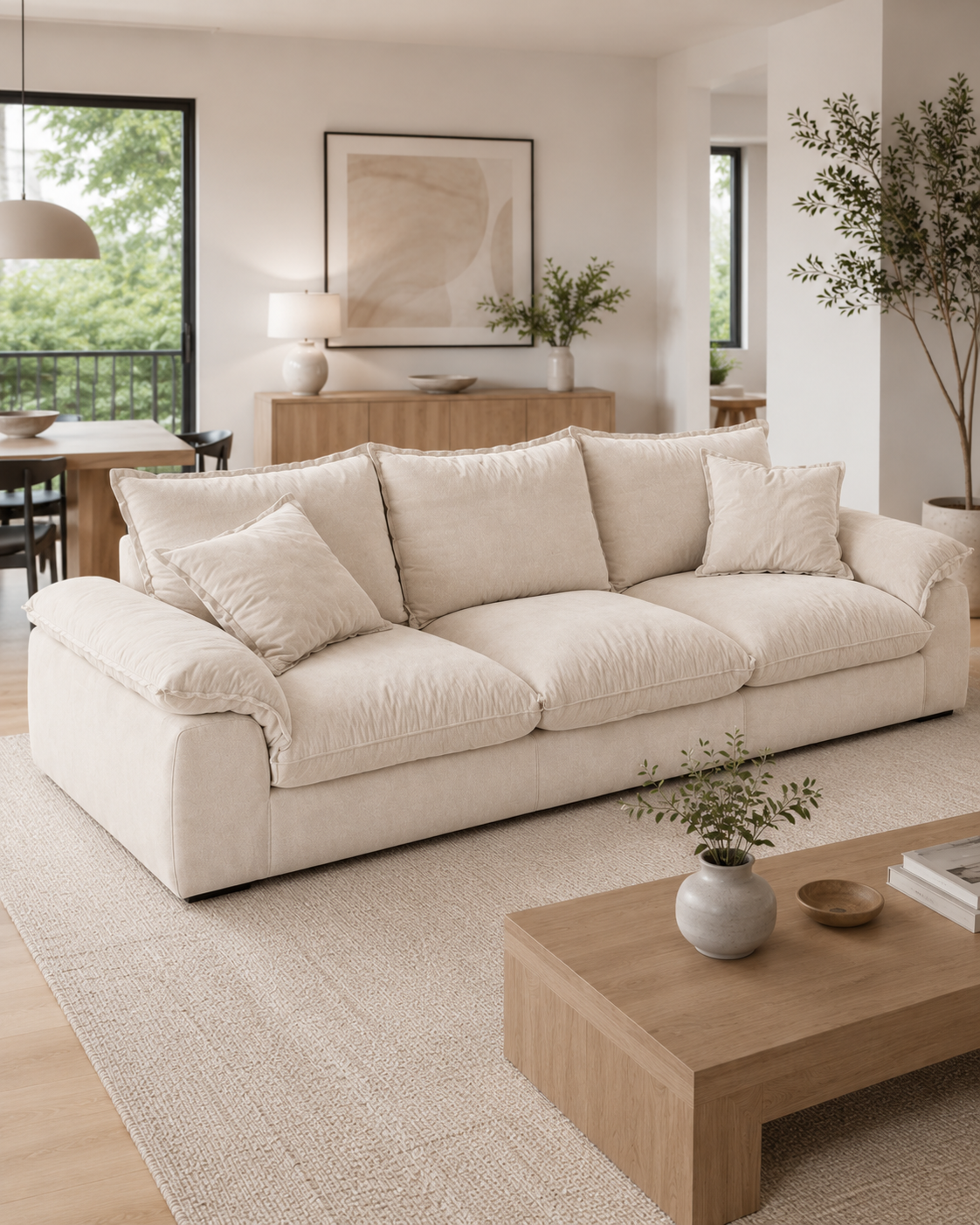 Vela Fabric Adjustable Backrest Sofa