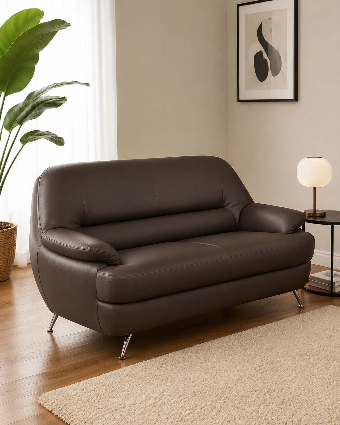 Belford Faux Leather Sofa