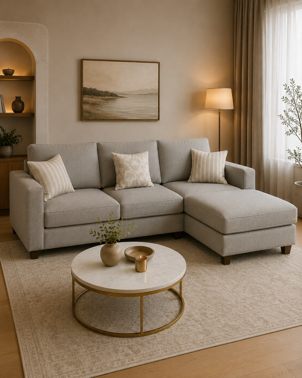 Clarendon Fabric Chaise Sectional Sofa