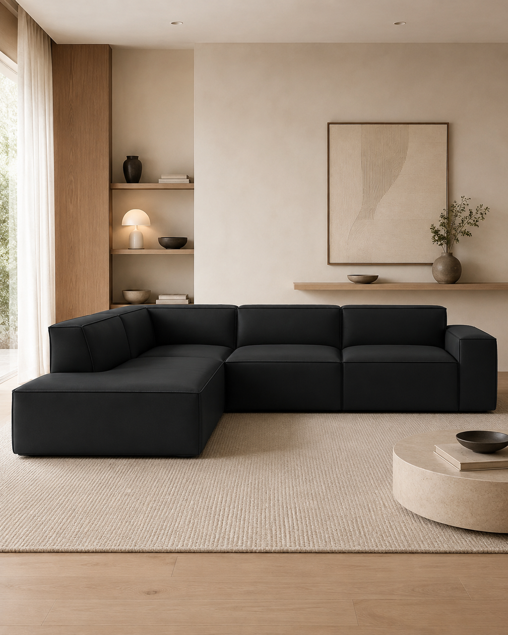 Farnham Premium Leather Corner Sofa (4 Seater)