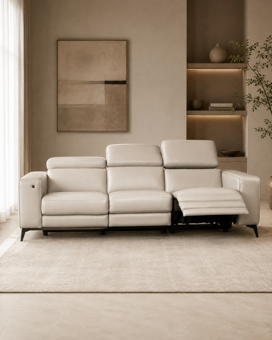 Marlborough Genuine Leather Recliner Sofa