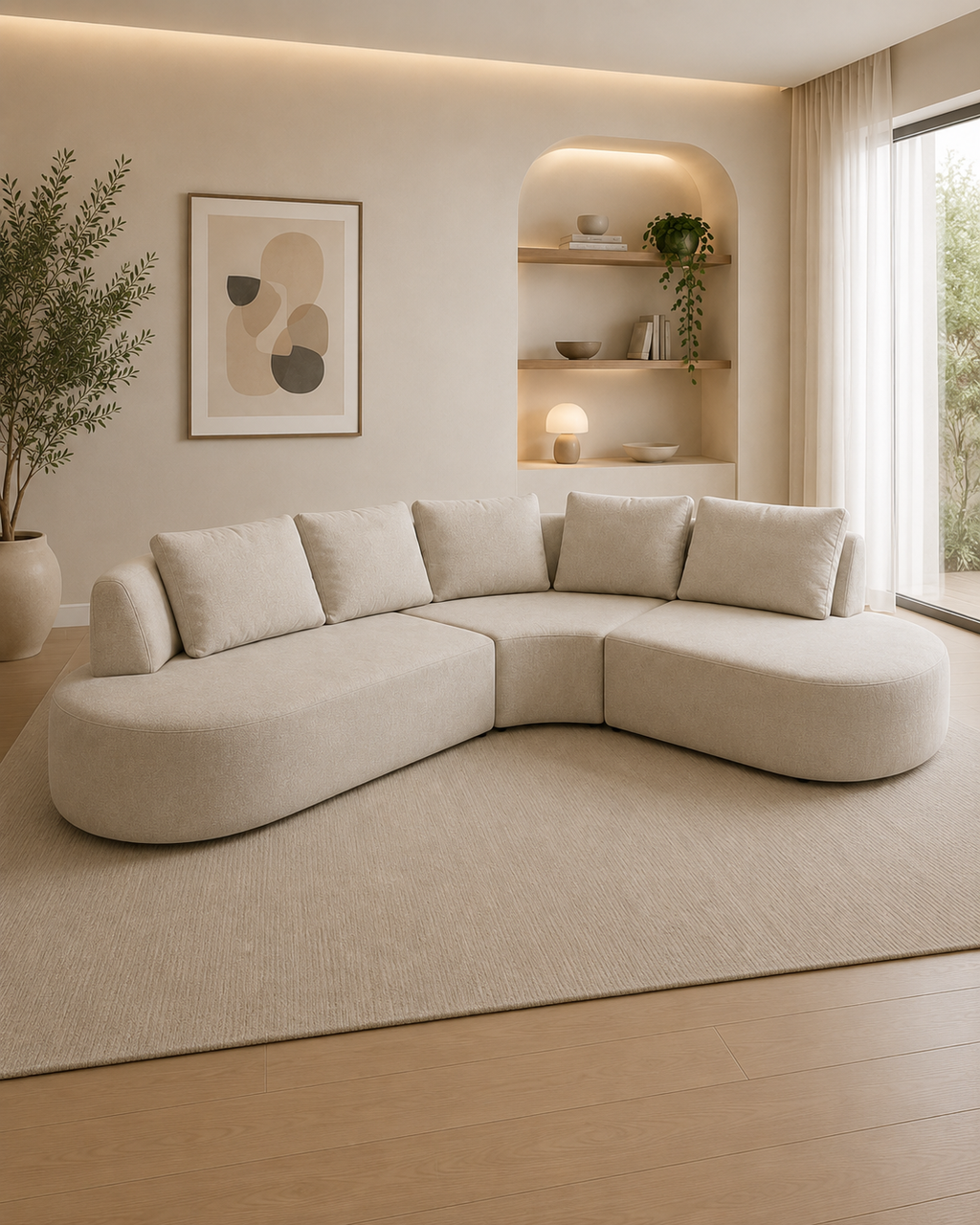 Liora Fabric Curved Corner Sofa