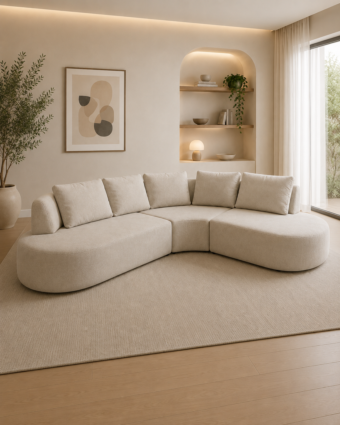 Liora Fabric Curved Corner Sofa