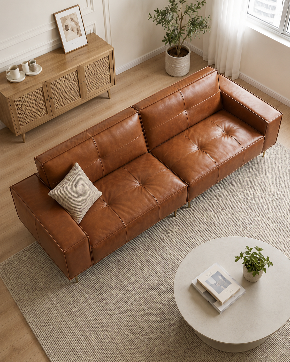 Roselle Leather Sofa