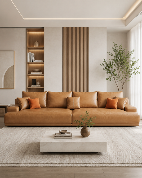 Nerissa Leather Chaise Sofa
