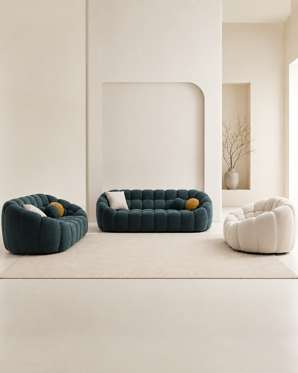 Virelle Velvet Fabric Sofa
