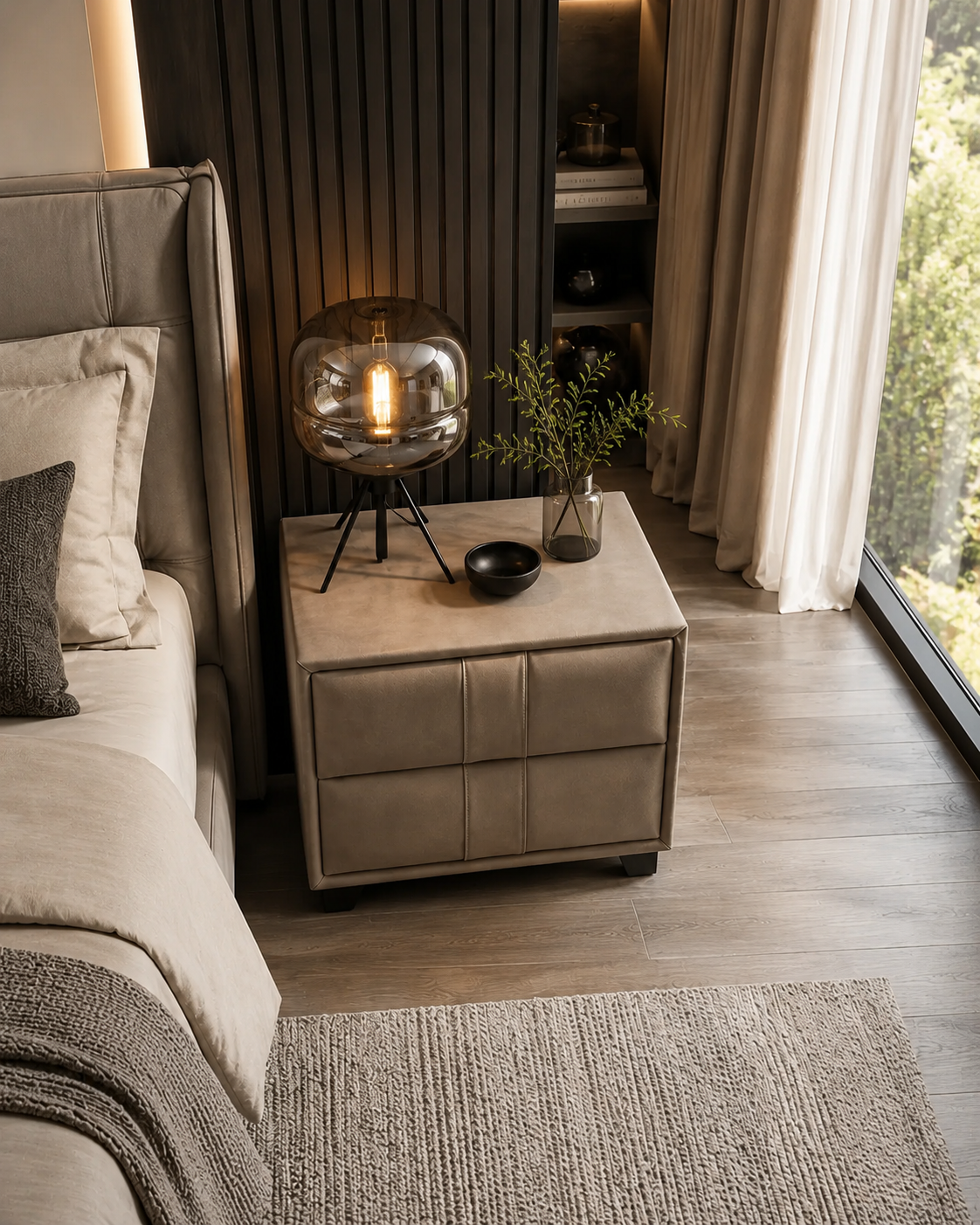 Selene Soft-Touch Bedside Table