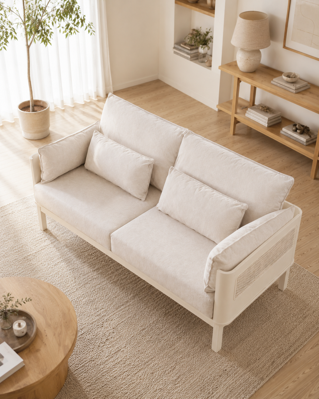 Maris Rattan Wooden Sofa