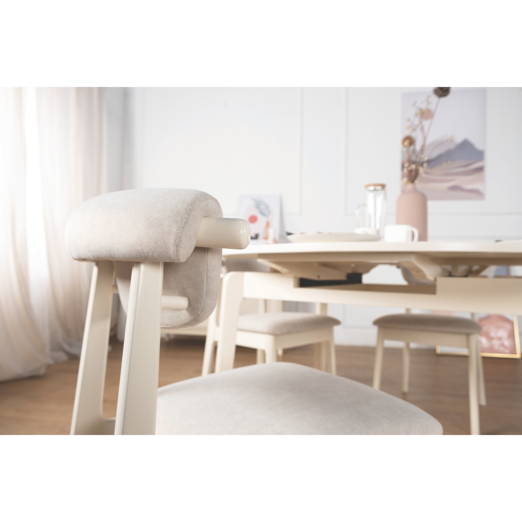 Vorie White Extendable Wooden Dining Table (160cm)