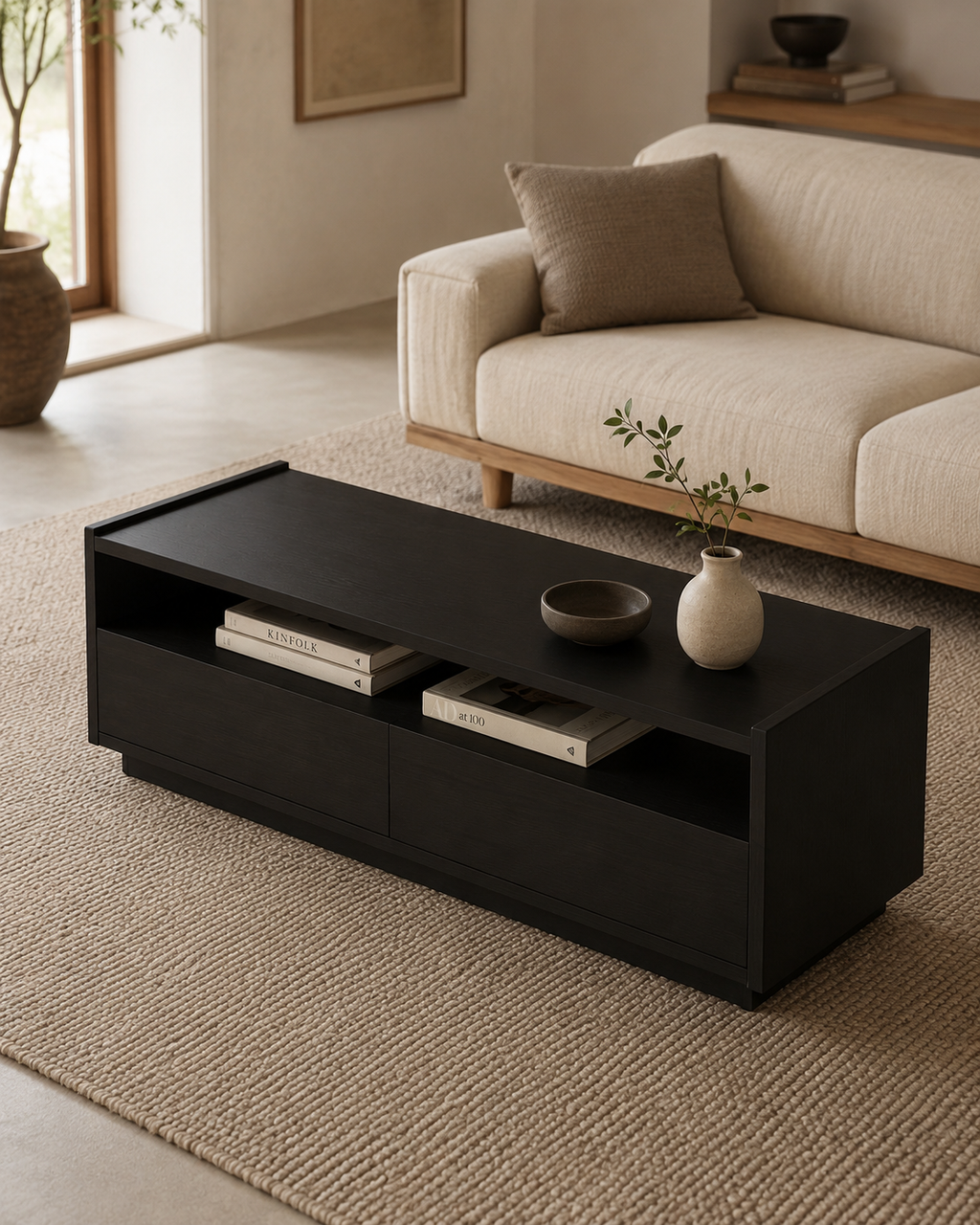 Nocturne Black Storage Coffee Table