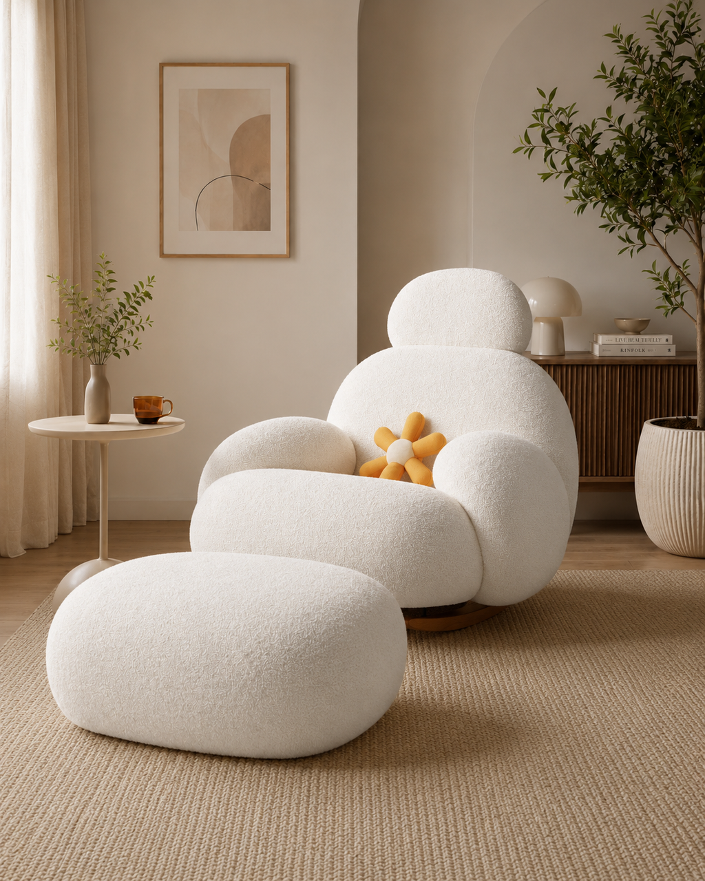 Rumi Fabric Rocking Lounge Chair