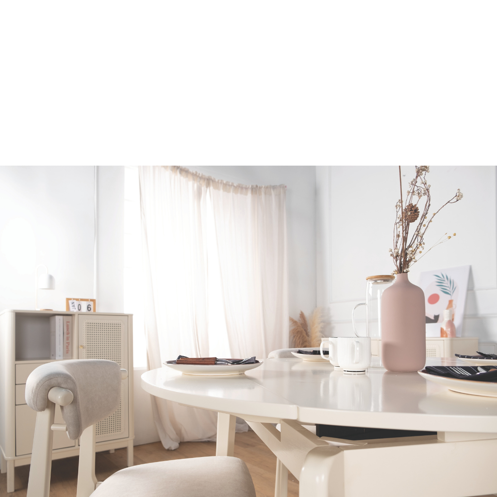 Vorie White Extendable Wooden Dining Table (160cm)