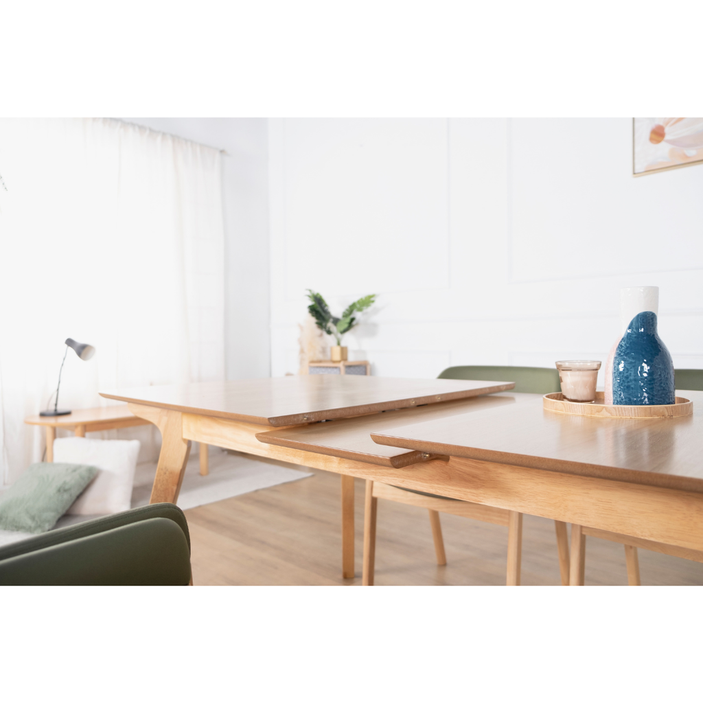 Levi Beech Extendable Wooden Dining Table (160-190cm)
