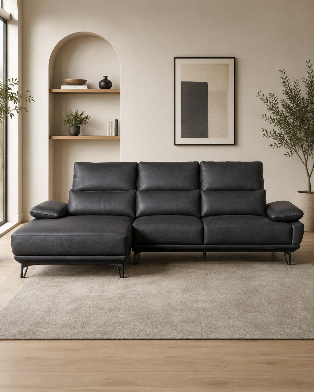 Merton Tech Fabric Chaise Sofa