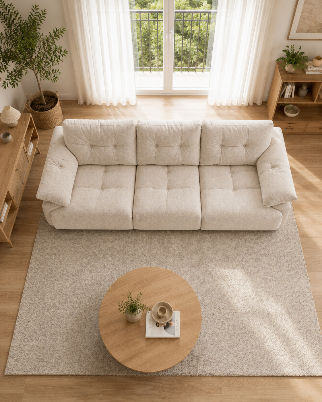 Lysara Fabric Adjustable Backrest Sofa