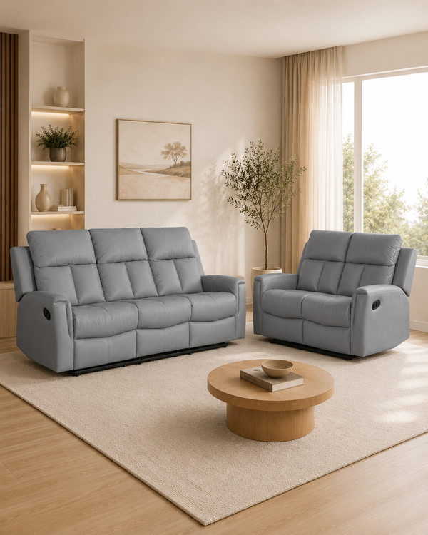 Hampton Half Leather Recliner Sofa