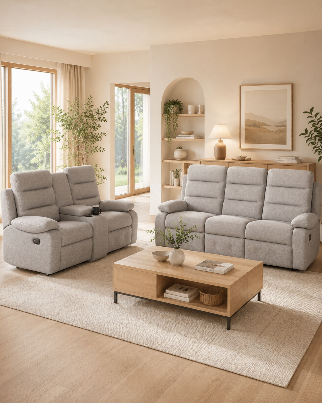 Viremont Belgian Fabric Recliner Sofa
