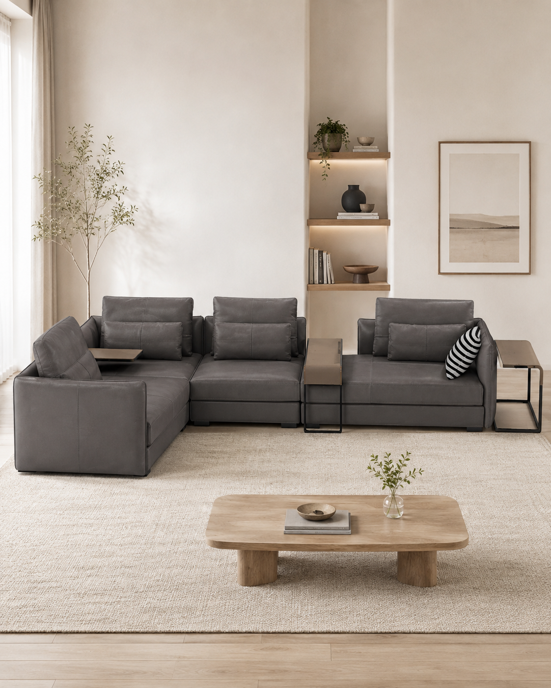 Louvain Genuine Leather Sectional Sofa
