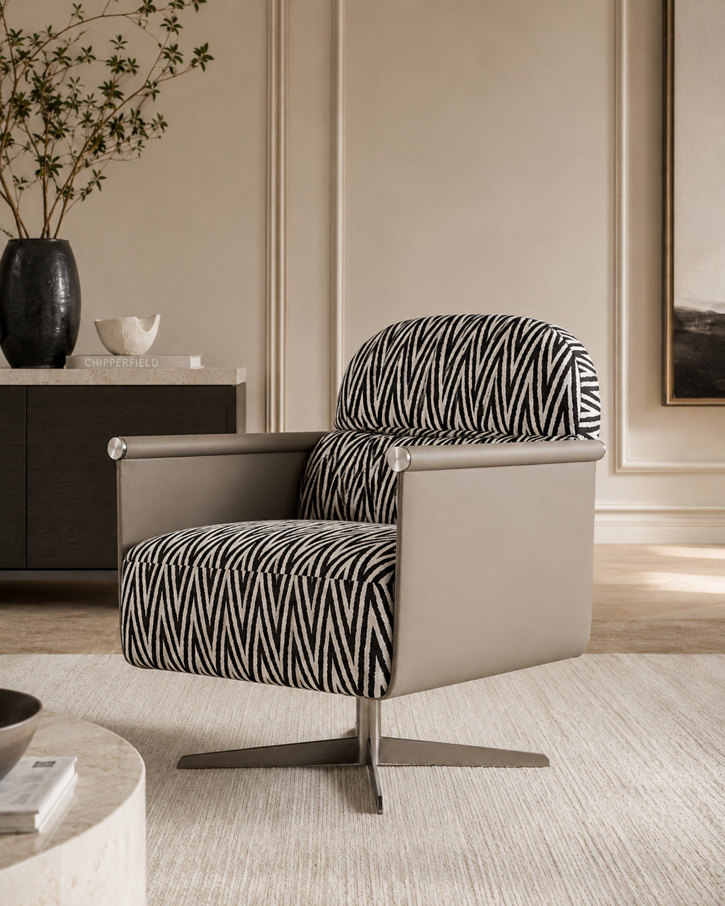 Kestrel Printed Fabric Lounge Chair