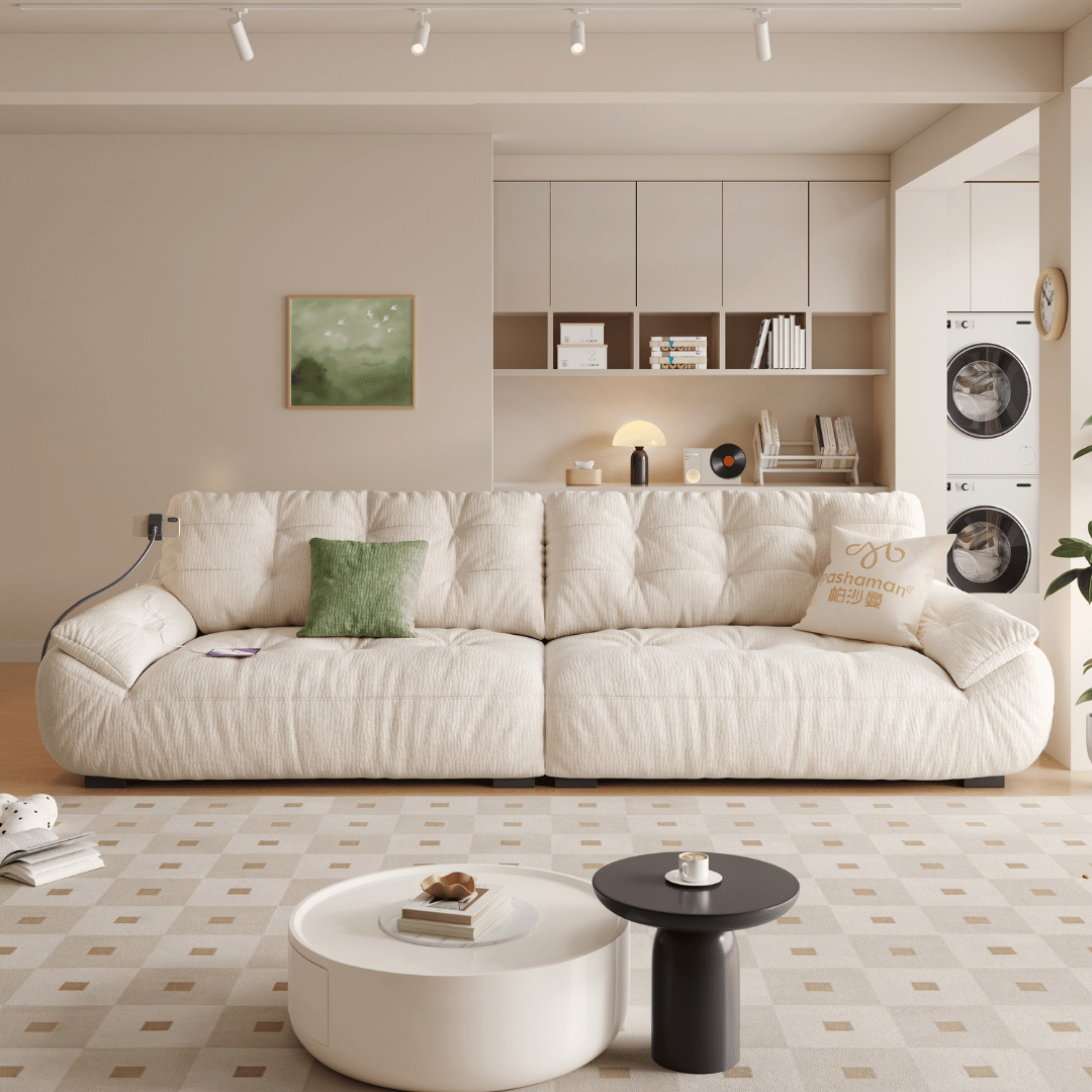 Mochi Chenille Fabric Sofa by Esteller (Water Repellent, USB Charger)