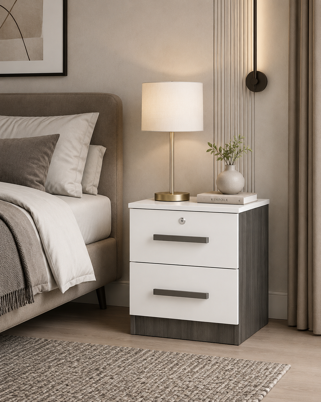 Livia Two-Tone Bedside Table