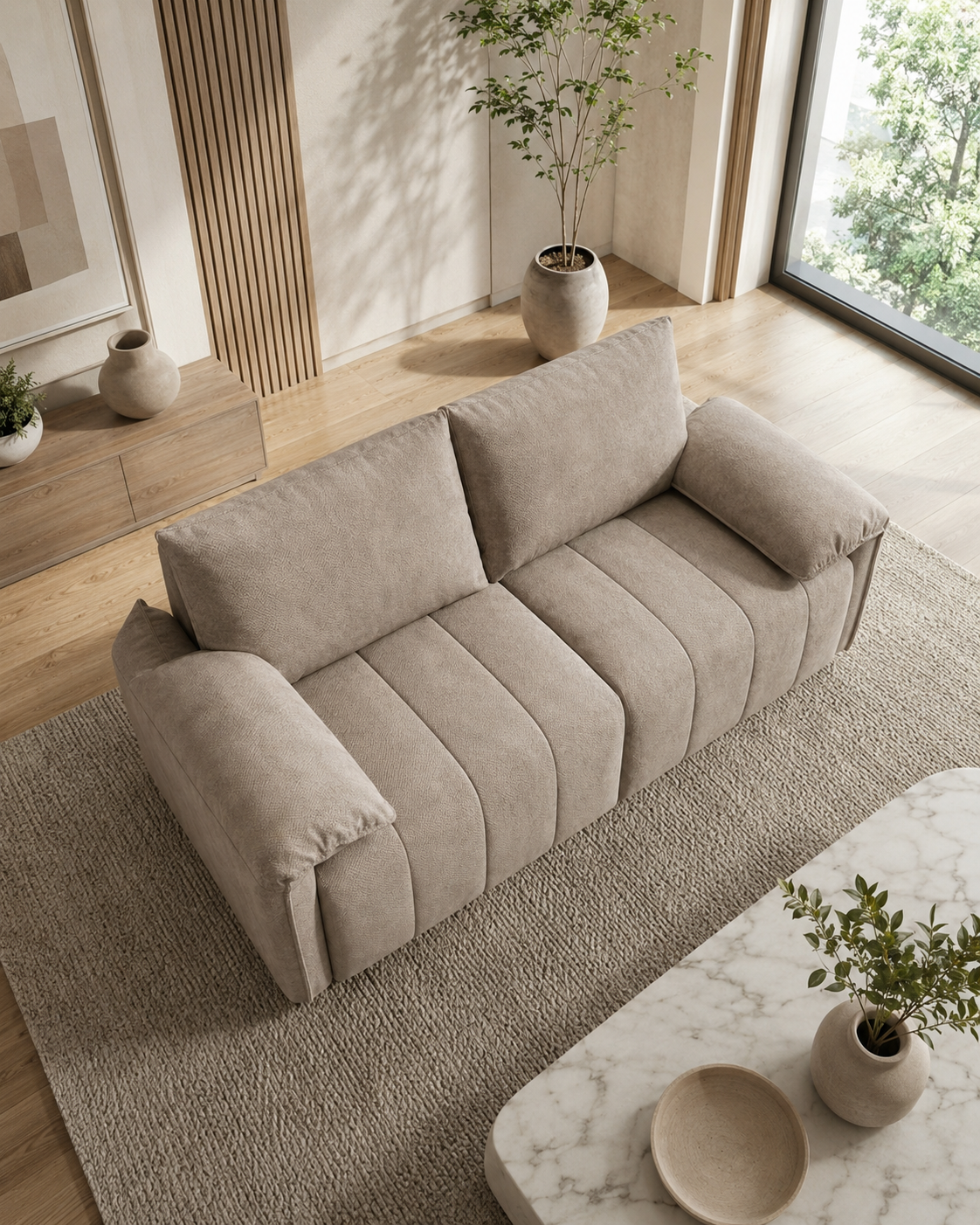 Briar Fabric Adjustable Armrest Sofa