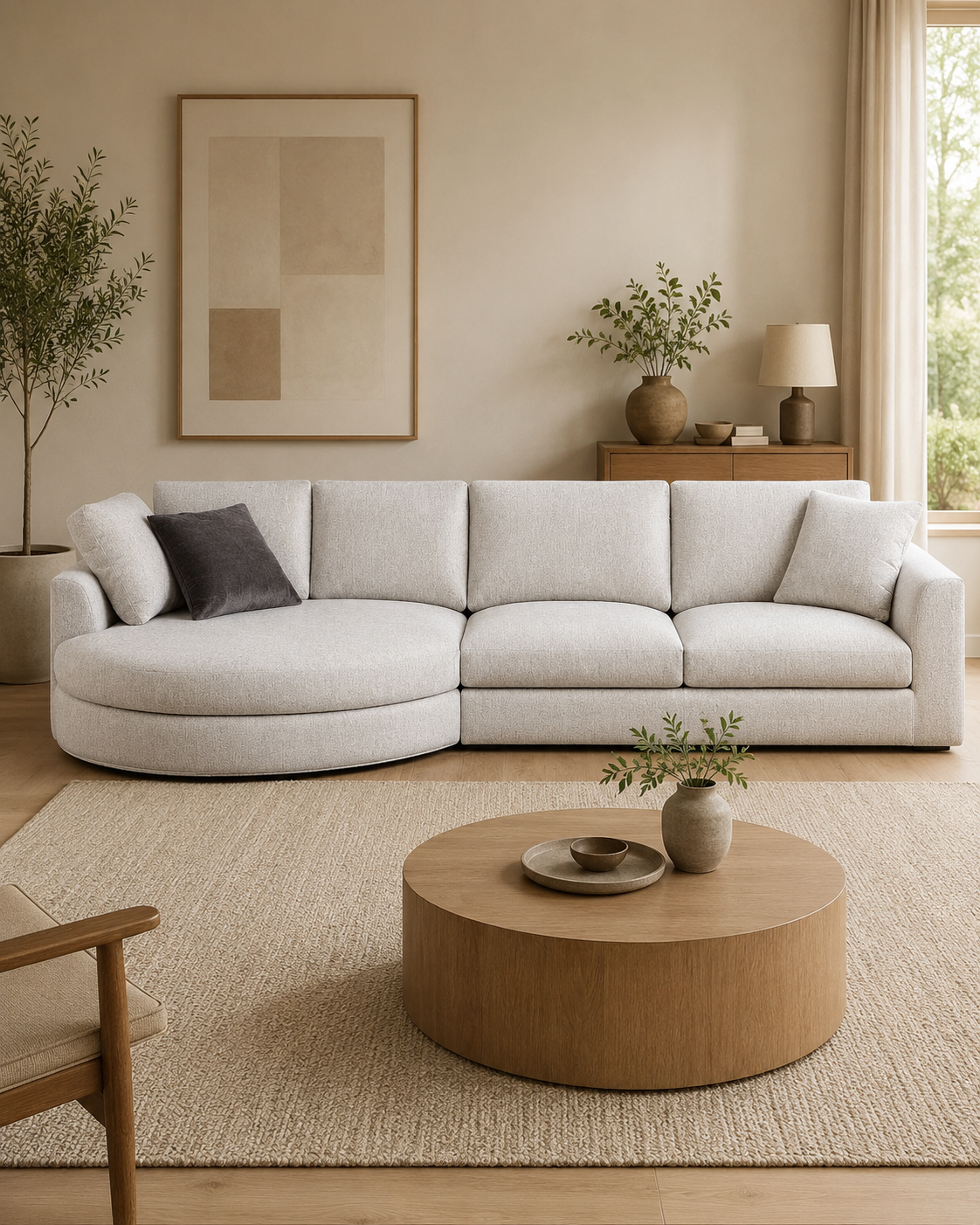Stanhope Fabric Chaise Sectional Sofa