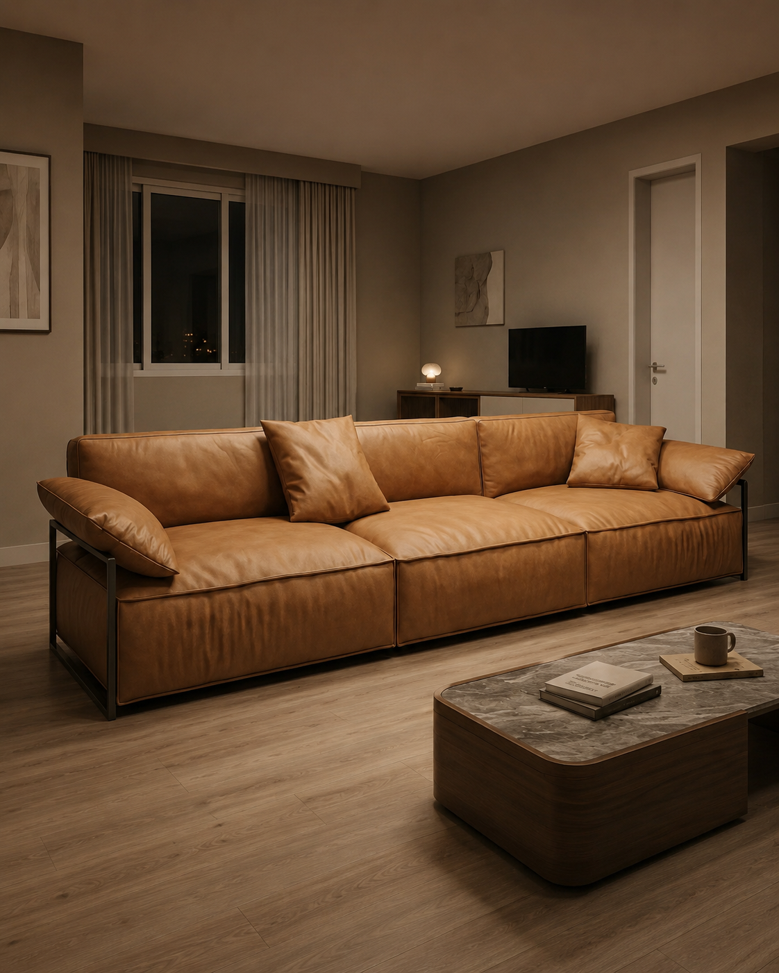 Calen Leather Sofa