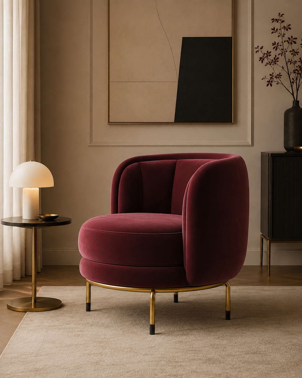 Aramelle Velvet Lounge Chair