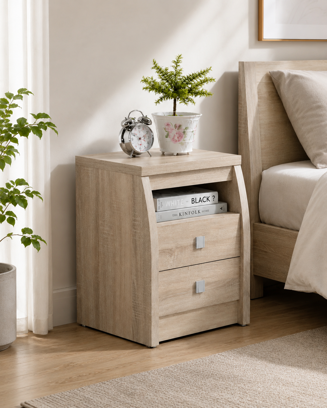 Elan Light Oak Bedside Table