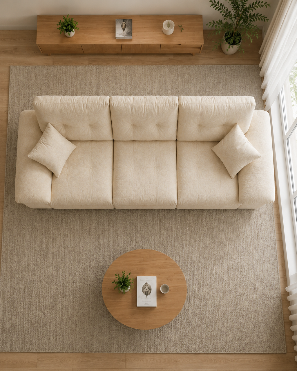 Brielle Fabric Adjustable Backrest Sofa
