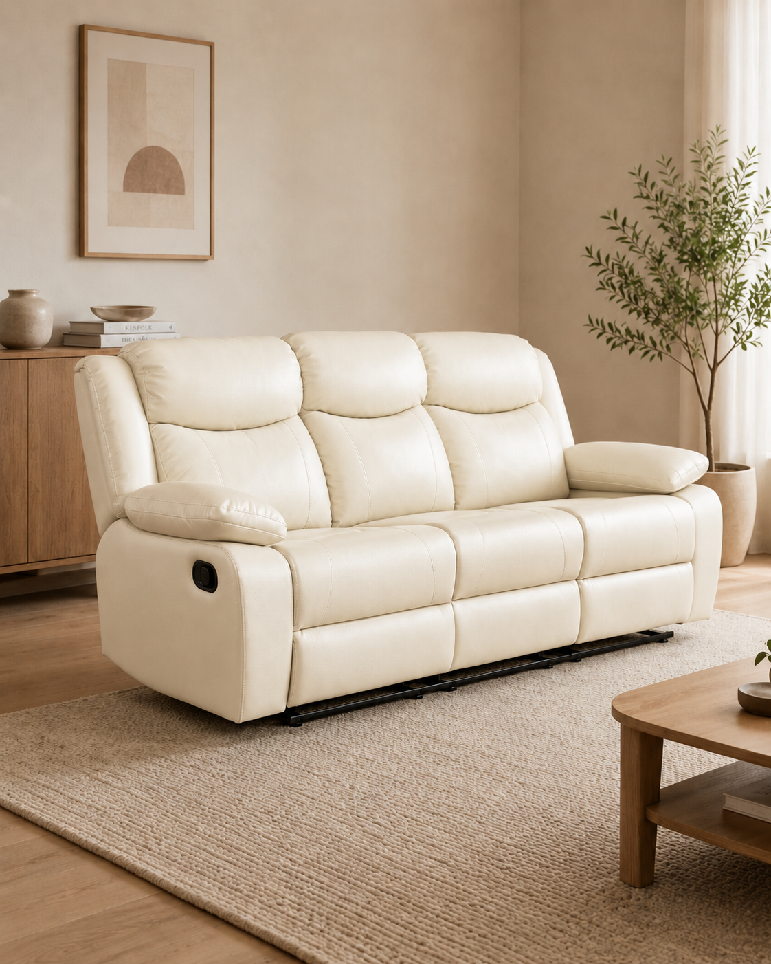 Beaumont Genuine Leather Recliner Sofa