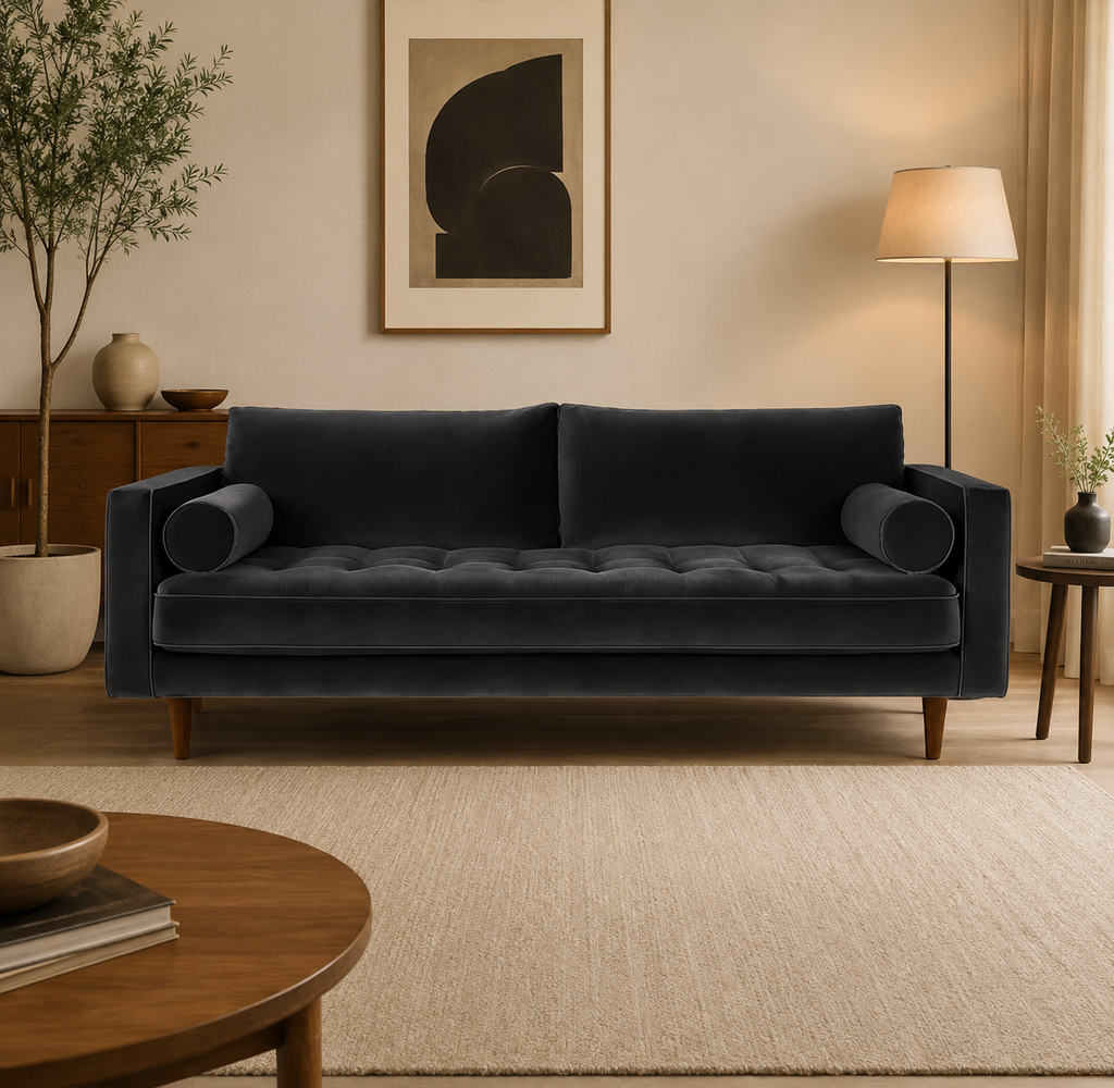 Ellington Velvet Fabric Sofa