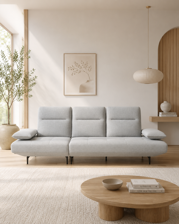 Larkin Fabric Adjustable Backrest & Armrest Sofa